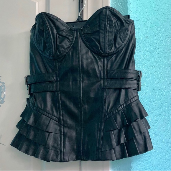 WILLIAM RAST SEXY LEATHER BUSTIER TOP - Picture 2 of 8
